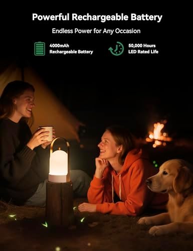 Tubicen Rechargeable Outdoor Lantern, IP44 Waterproof
