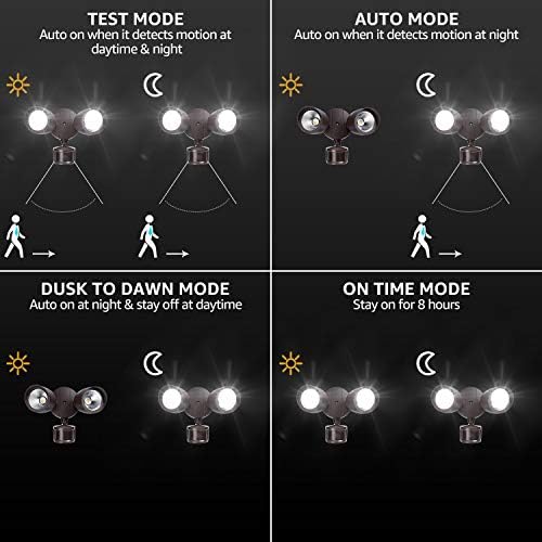 LEONLITE LED Outdoor Security Light, Motion Sensor, Bronze