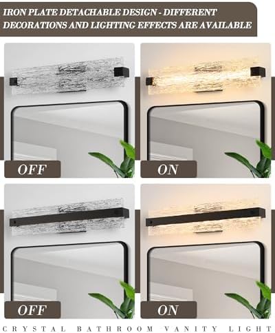 Modern LED Bathroom Vanity Light Fixture, Matte Black