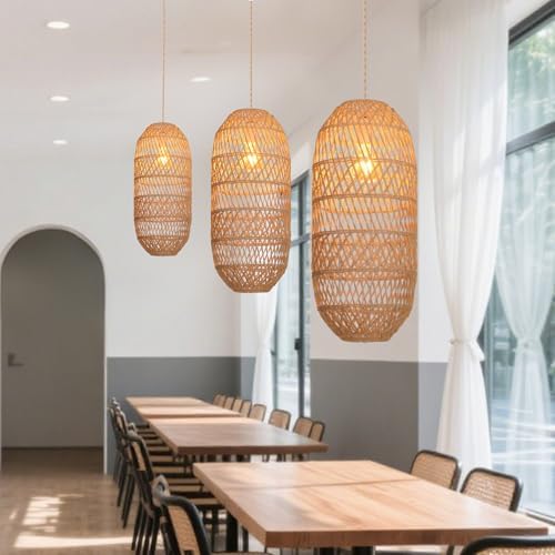 Boho Handmade Rattan Pendant Light Fixture
