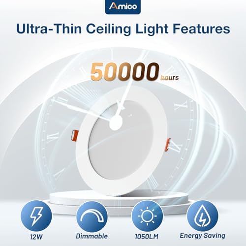 Amico 24 Pack 6 Inch Ultra-Thin LED Recessed Light