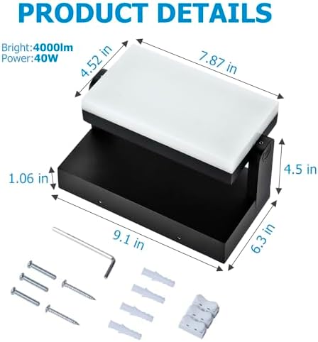 60W LED Outdoor Flood Light, 360° Rotatable, 5000K