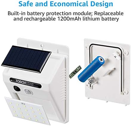 TORCHSTAR 4-Pack Solar Motion Sensor Lights, 6500K