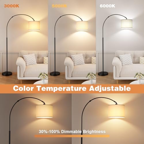Ambimall 70" Dimmable Arc Floor Lamp with Remote