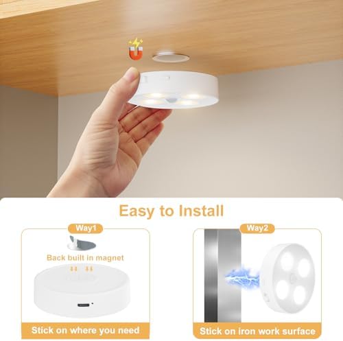 Under Cabinet Puck Lights with Remote, 6 Pack