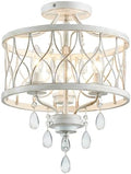 Farmhouse 3-Light Crystal Flush Mount Chandelier