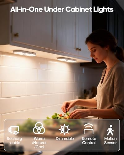 GOODEA 6" Under Cabinet Lighting with Charging Station, 6 Pack