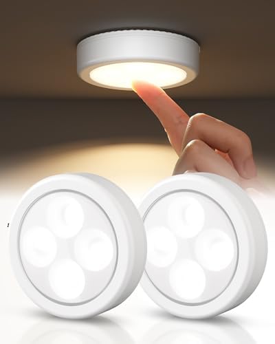 EZVALO 2-Pack Rechargeable Touch Puck Lights