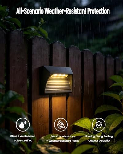 6-Pack Outdoor 1W LED Step Lights, 3000K Warm White