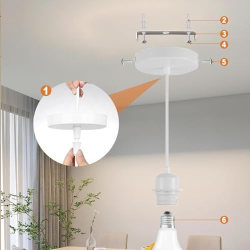 2 Pack Vintage E27 Pendant Light Kit