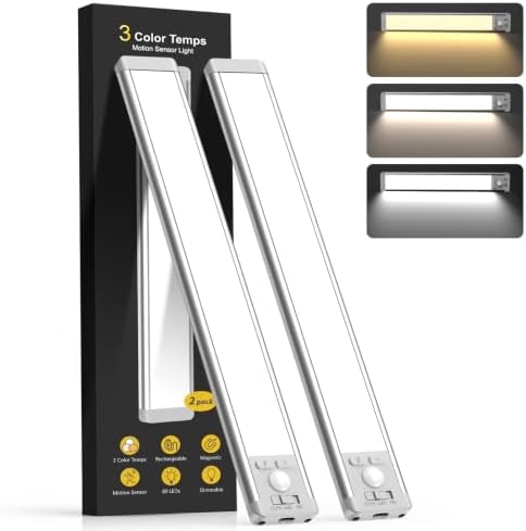 10 Inch Rechargeable Motion Sensor Lights, 2 Pack