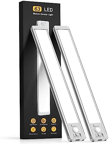 14.7" Rechargeable Motion Sensor Under Cabinet Lights, 2 Pack