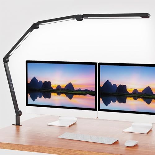 AILBTON LED Desk Lamp with Clamp, Adjustable Swing Arm