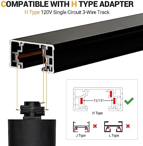 VANoopee 6.6FT H-Track Lighting Rails Kit, Black