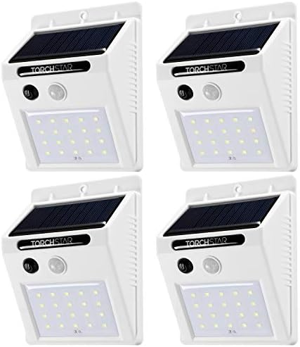 TORCHSTAR 4-Pack Solar Motion Sensor Lights, 6500K