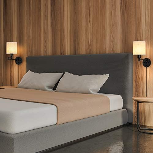 CADUKE Plug-in Swing Arm Wall Lamps, Set of 2