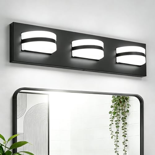 Rotatable 3-Light LED Bathroom Vanity Light, Black