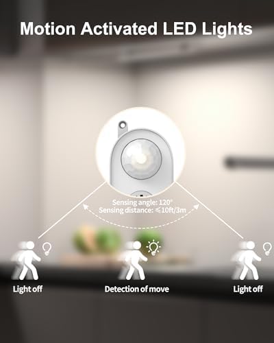 ASOKO Motion Sensor LED Under Counter Light, 14.5in 3 Color