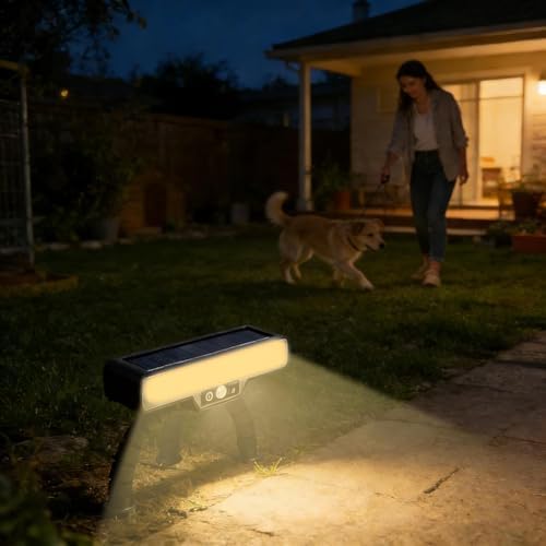 Solar Outdoor Motion Light, Automatic Wide-Angle Step Light