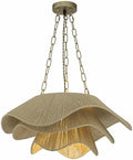 23-Inch Cream 1-Light 3-Tier Rattan Pendant Light