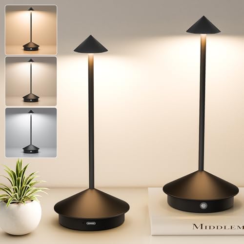 2 Pack Cordless Table Lamps, 6000mAh Rechargeable