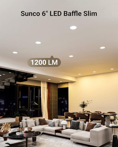 Sunco 12 Pack 6 Inch Canless LED Recessed Light