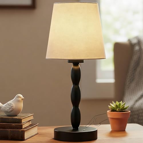 CASTLELIFE Rechargeable Cordless Table Lamp, Black