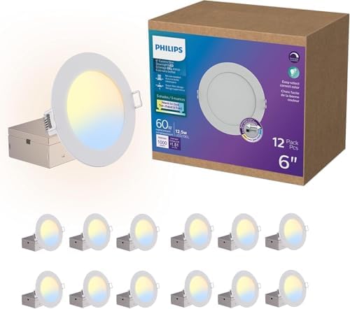 PHILIPS 12-Pack 6-Inch Slim Canless LED Downlight