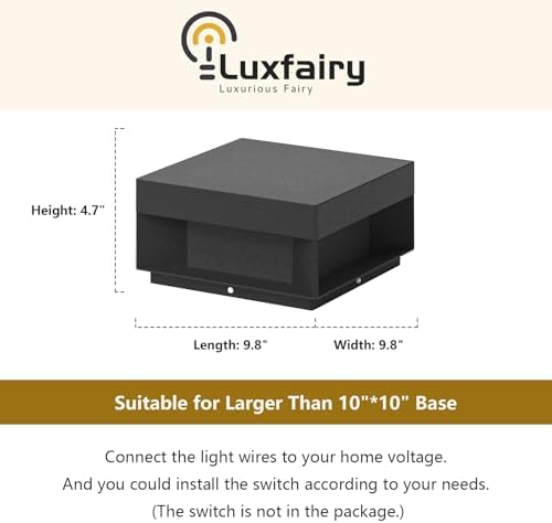 Modern Landscape Post Light, 9.8-Inch, 120V