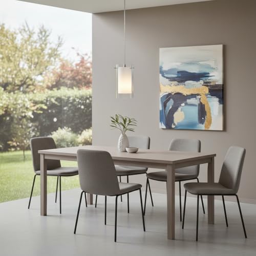 AKEZON Brushed Nickel Pendant Light, Adjustable Height