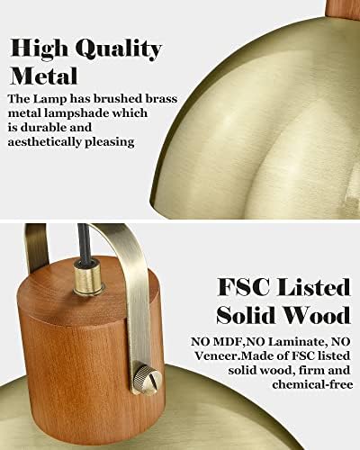 ELYONA 16" Rubber Wood Dome Pendant Light