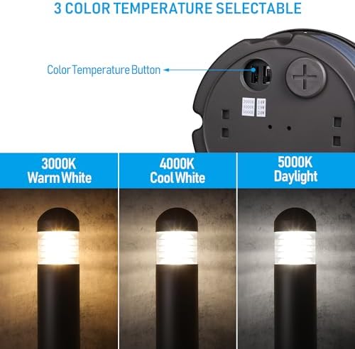 LEONLITE 3CCT LED Bollard Pathway Light, 43"