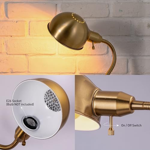 O'Bright Adjustable Floor Lamp, Gooseneck, Brushed Nickel