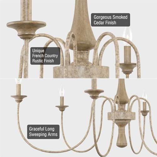Kira Home Sherbrooke 44-Inch 6-Light Chandelier