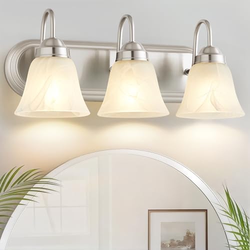 3 Light Brushed Nickel Bathroom Vanity Light