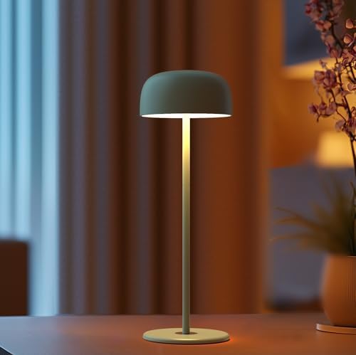 3-Height Adjustable Cordless LED Table Lamp, Green