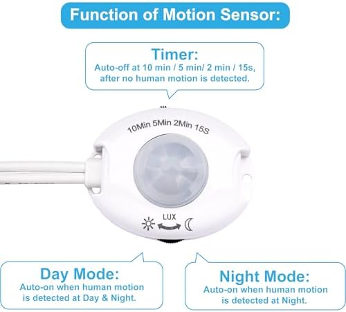 Motion Sensor Under Cabinet Lights, 6 Pcs, 12 Inch