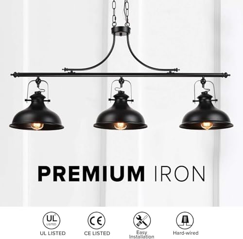 GZBtech Vintage 3-Light Pendant Lighting Fixture