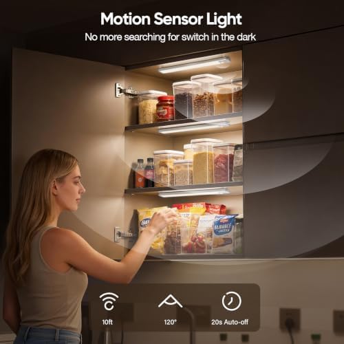 10.5 Inch Wireless Motion Sensor Under Cabinet Lights, 3 Pack