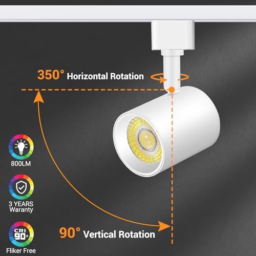 VANoopee 5-Color 8-Light LED Track Lighting Kit, White