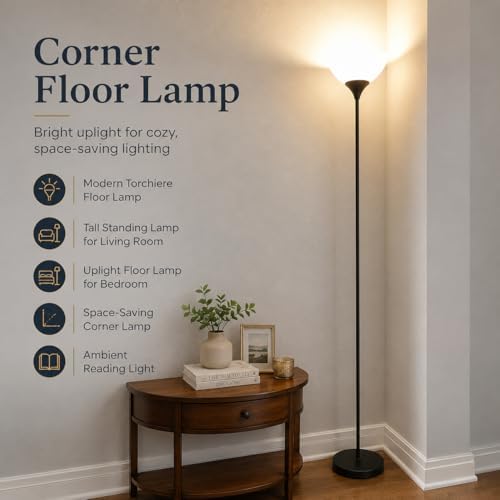 PESRAE Floor Lamp, Remote Control, Stepless Brightness