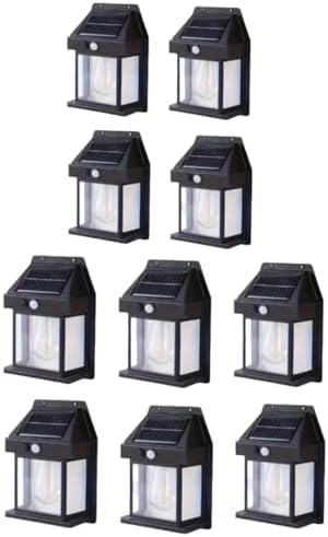 10-Pack Solar Outdoor Pathway Lights, Automatic Sensor