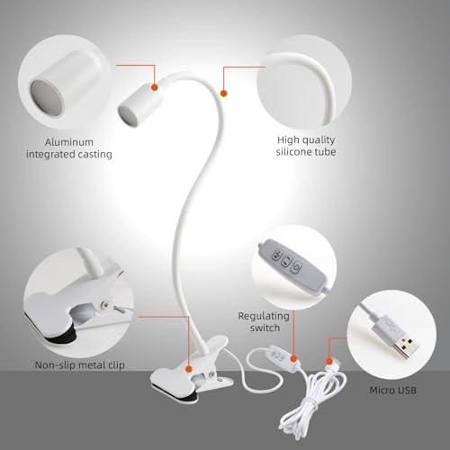 DAMI Clip-On LED Reading Light, 3000/4000/6000K