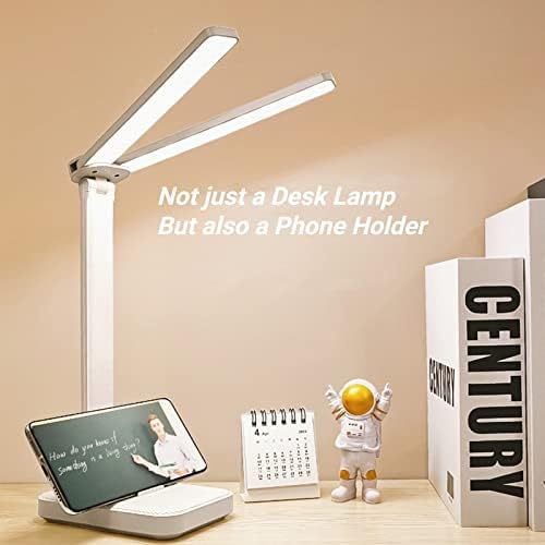 LuxLumin Portable Desk Lamp, 3 Lighting Modes, White