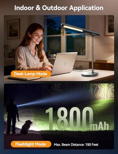 Rechargeable Magnetic Desk Lamp, Removable Light Tube