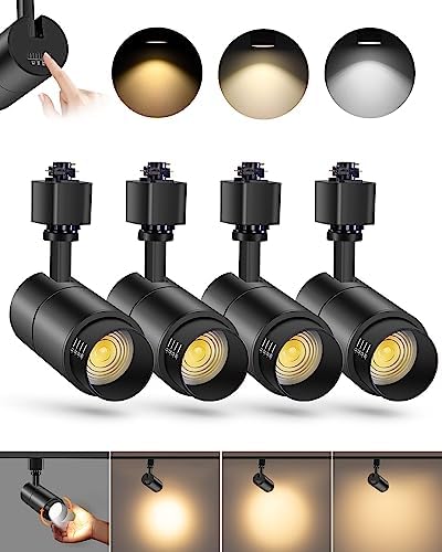 VANoopee 10W LED Track Lighting Heads, Black, 4 Pack