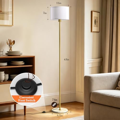 63" Floor Lamp with Marble Base