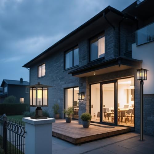 Black Aluminum Outdoor Post Light Fixture