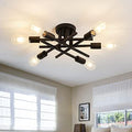 ASGYISA 6-Light Black Semi Flush Mount Ceiling Light