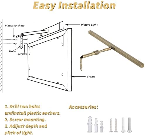 16 Inch LED Picture Light, 4W, Antique Brass